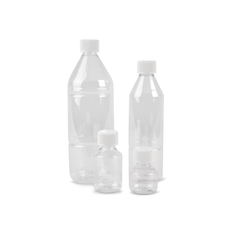 Plast flasker med låg